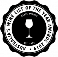 Winner – Gourmet Traveler ‘Wine List of the Year’ Awards 2019 Winner – Gourmet Traveler ‘Wine List of the Year’ Awards 2019